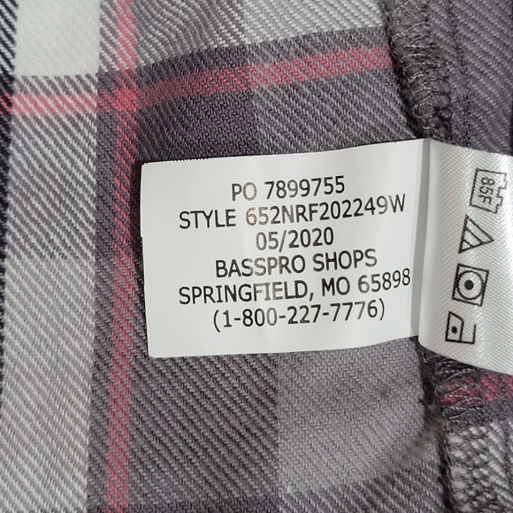 womens natural reflections pink white grey black plaid button long sleeve shirt - Picture 12 of 12